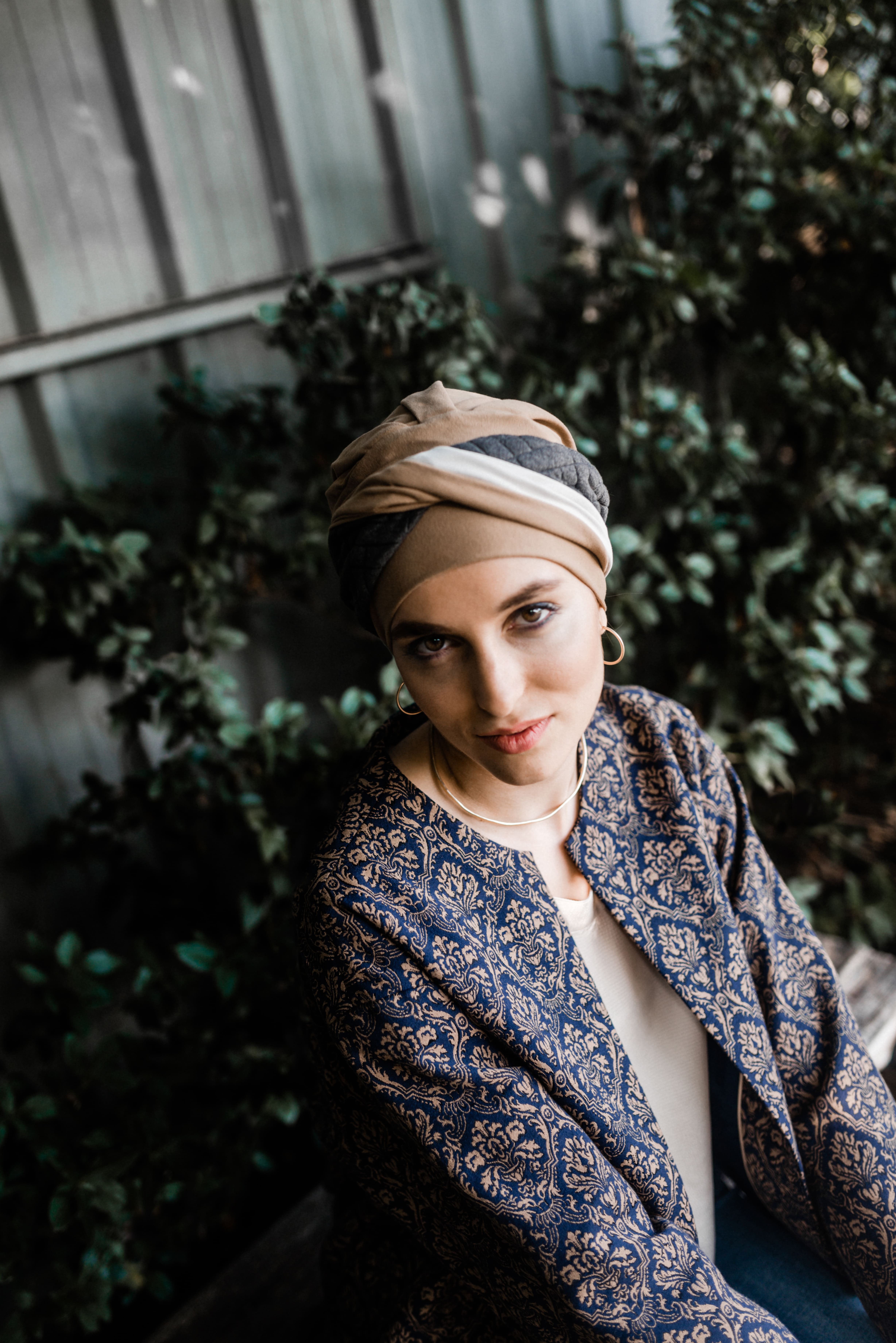 Turbante Modelo Fancy Padrão Padded Camel