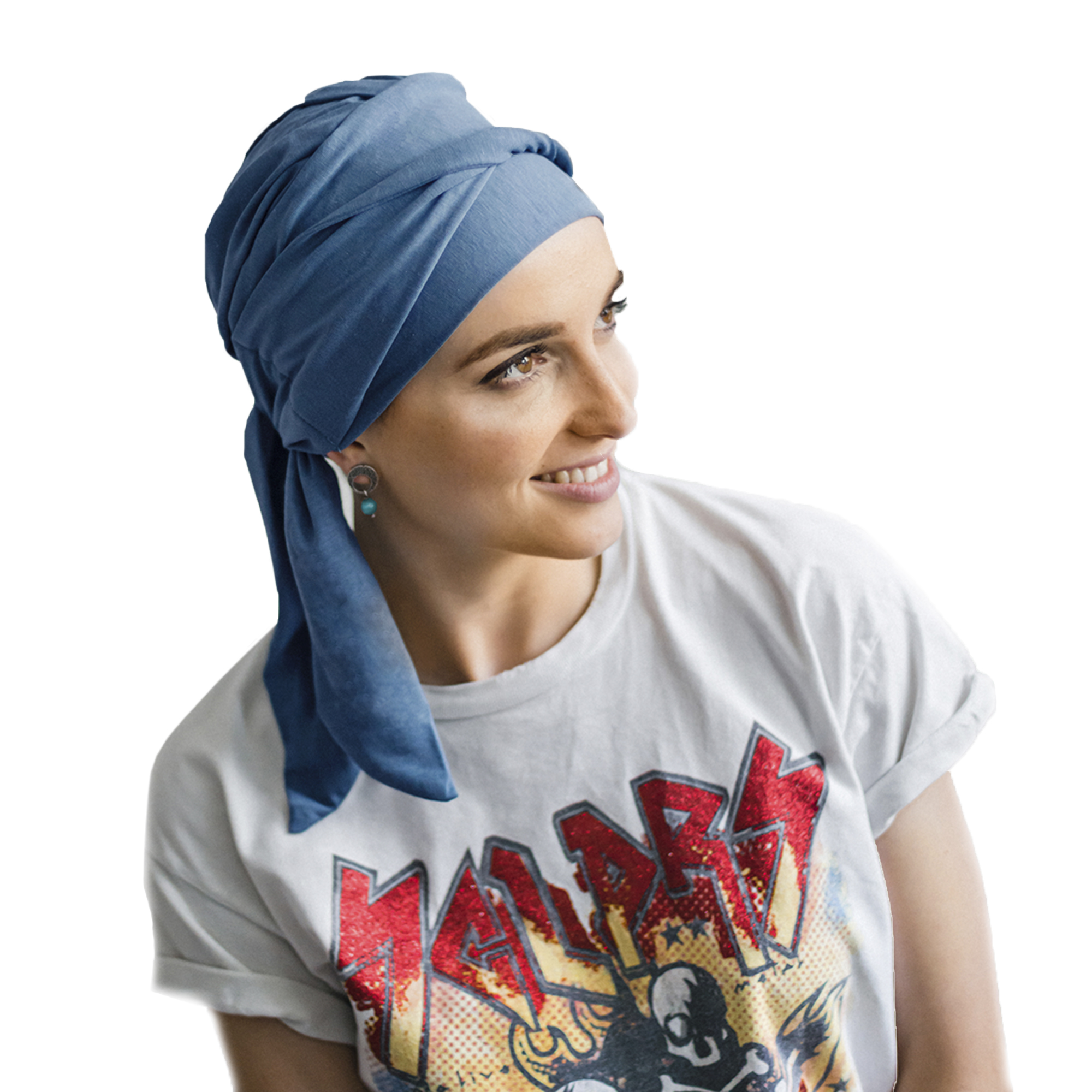 Turbante Modelo Smart Bambu - Azul&oacute;n