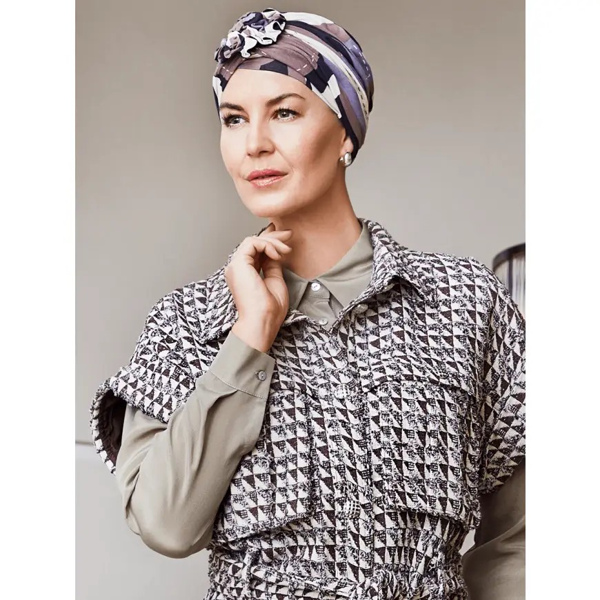 HocLotus Turbante 4007 padrão Autumn Sculptures