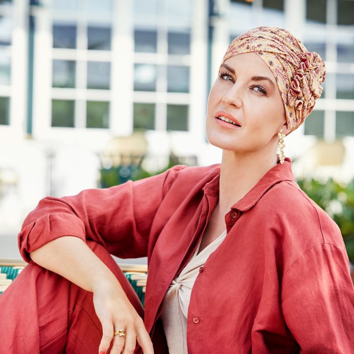 HocAmia Turbante 0795 padr&atilde;o Autumn Blues