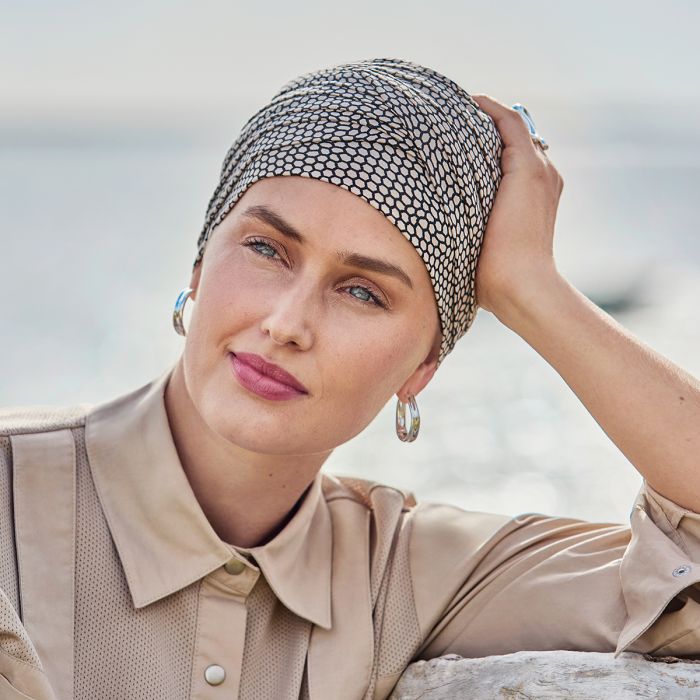 HocShanti Turbante 4076 padr&atilde;o Beige Snake