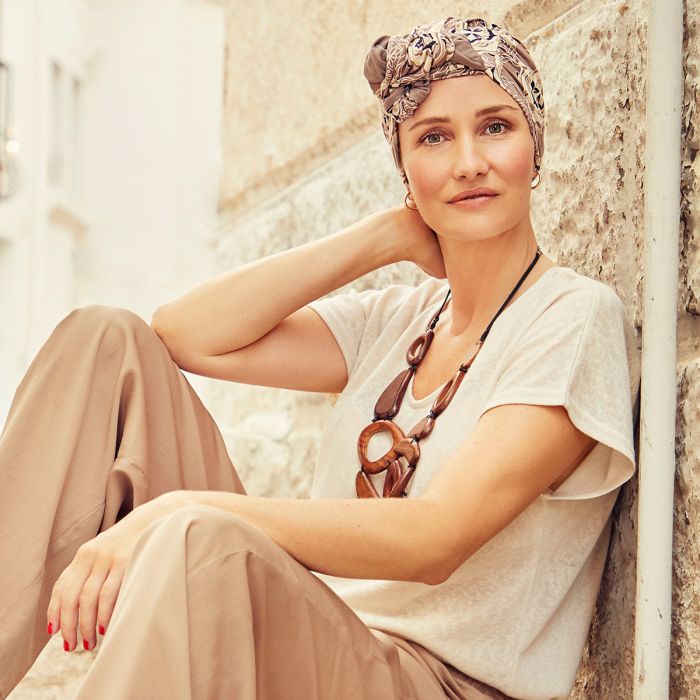 HocShakti Turbante 0815 padrão Beige Ornaments