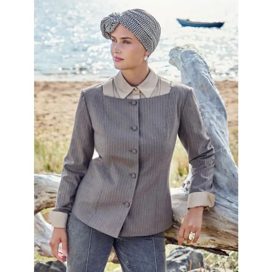 HocShakti Turbante 4076 padrão Beige Snake