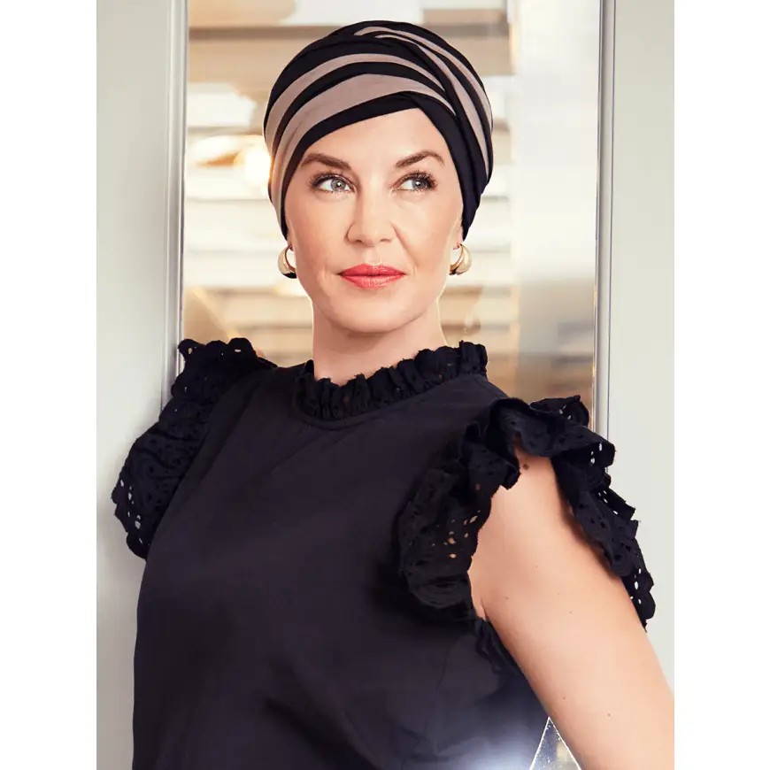 HocShanti Turbante 0395 padr&atilde;o Black/Brown