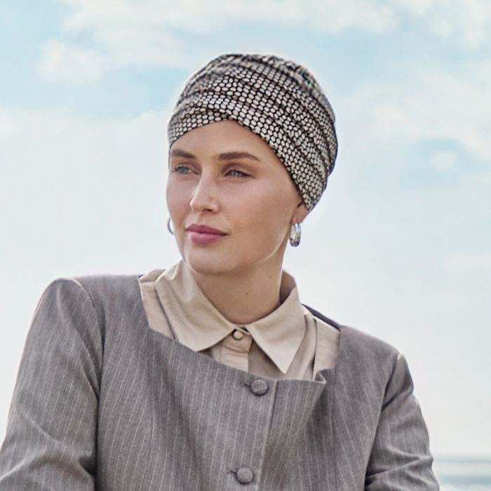 HocYoga Turbante 4076 padrão Beige Snake