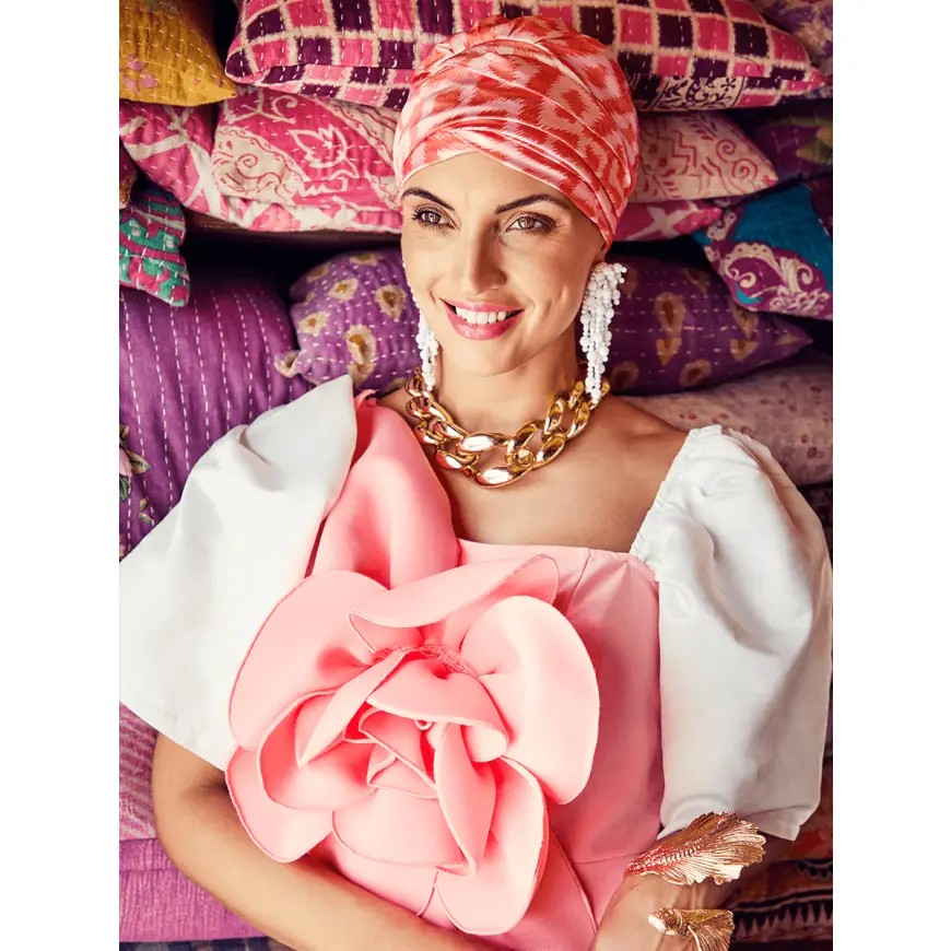 HocSappHire Boho Turbante 4026 padr&atilde;o Ikat Orange