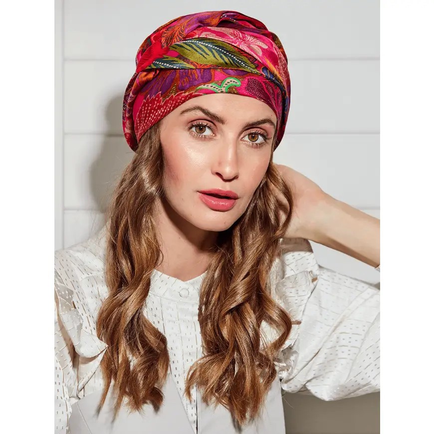 HocMilena Turbante 4041 Bouquet Pink (100% Seda)