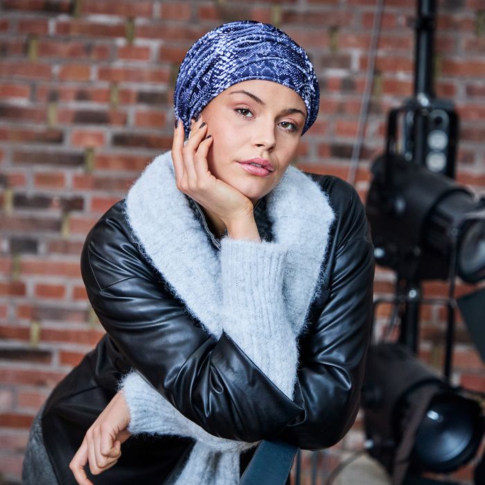HocLea Turbante 4063 padr&atilde;o Blue Snake