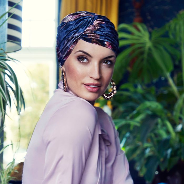 HocPearl Turbante 0904 padr&atilde;o Flowery Twilight