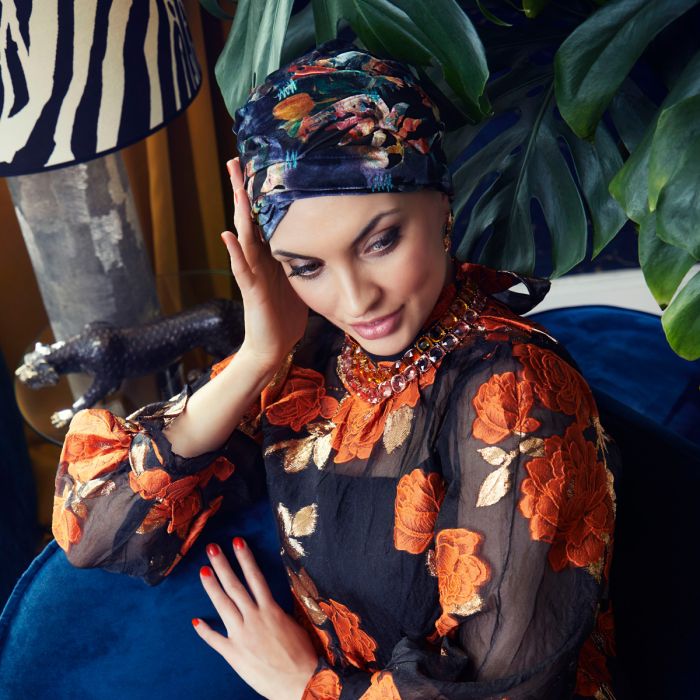 HocRuby Skye Boho Hat 0902 padrão Rococo Velvet