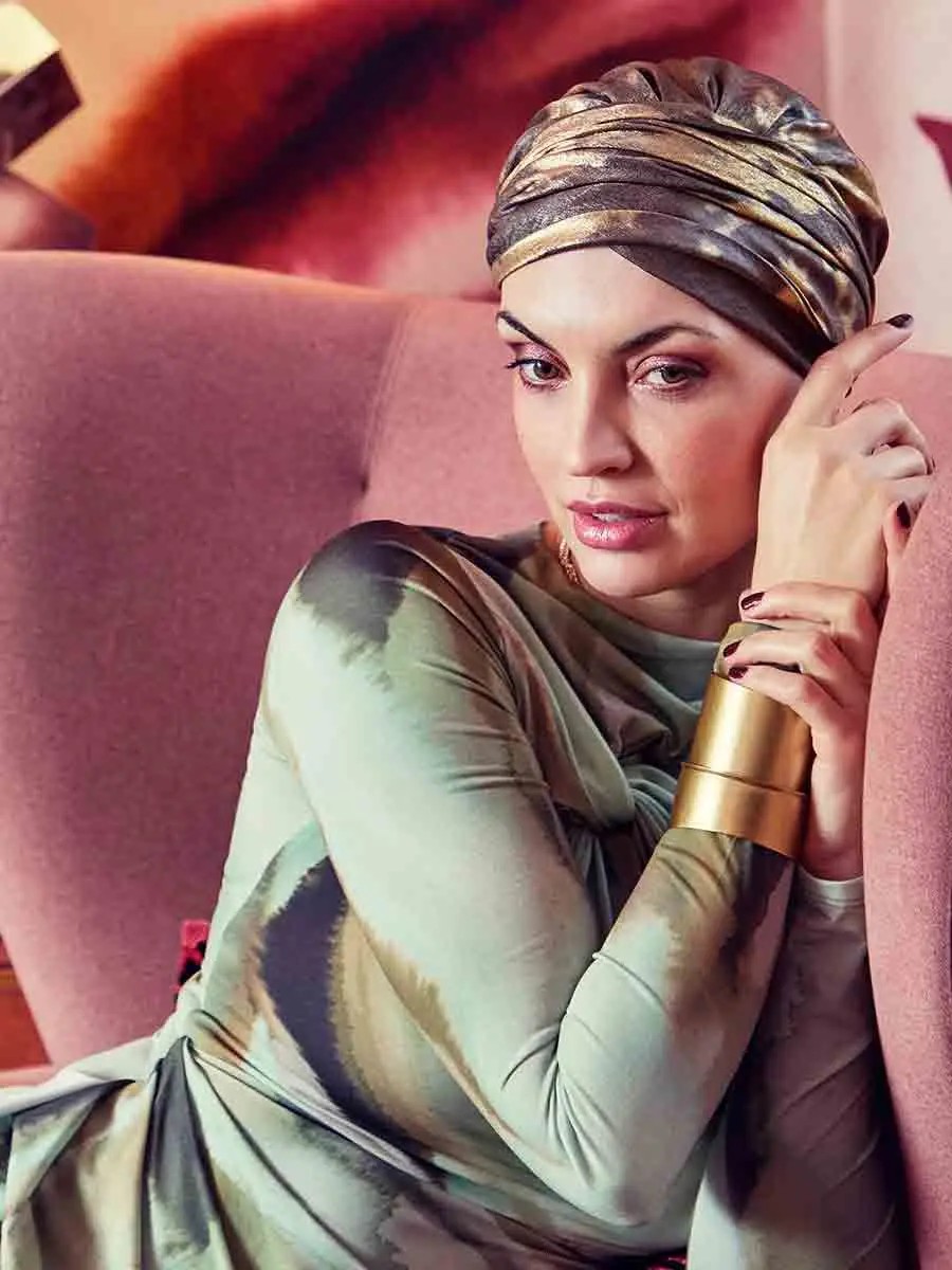 HocSappHire Boho Turbante 4057 padr&atilde;o Oriental Gold