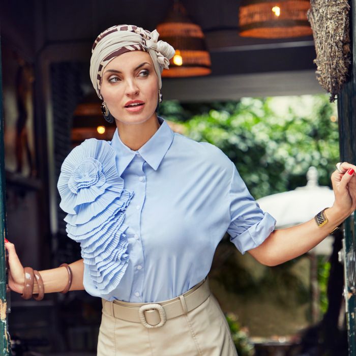 HocSienna Boho Turbante Set (Printed) 0867 padr&atilde;o Soft Beige Giraffe
