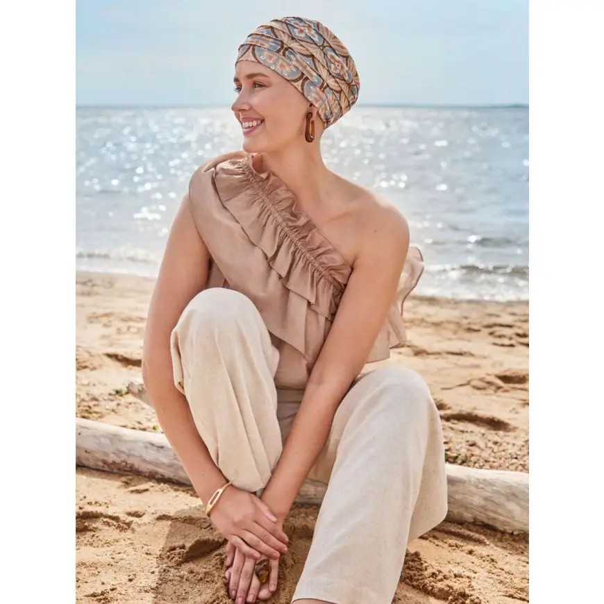 HocYoga Turbante 4081 padr&atilde;o Touch of Gold