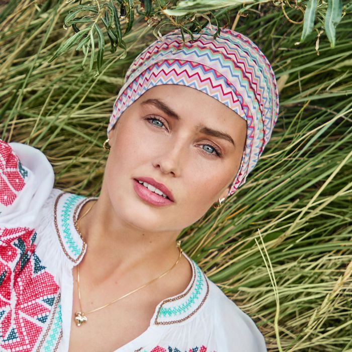 HocYoga Turbante 4079 padrão Zigzag Vibes