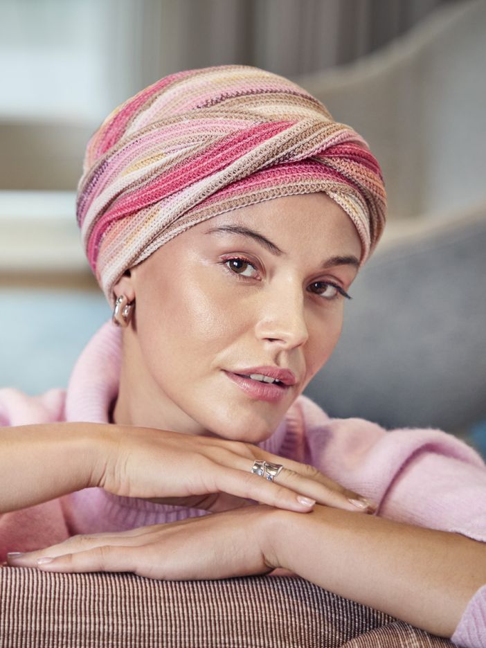 HocZoya V Turbante  4153 Pink Autumn Stripes