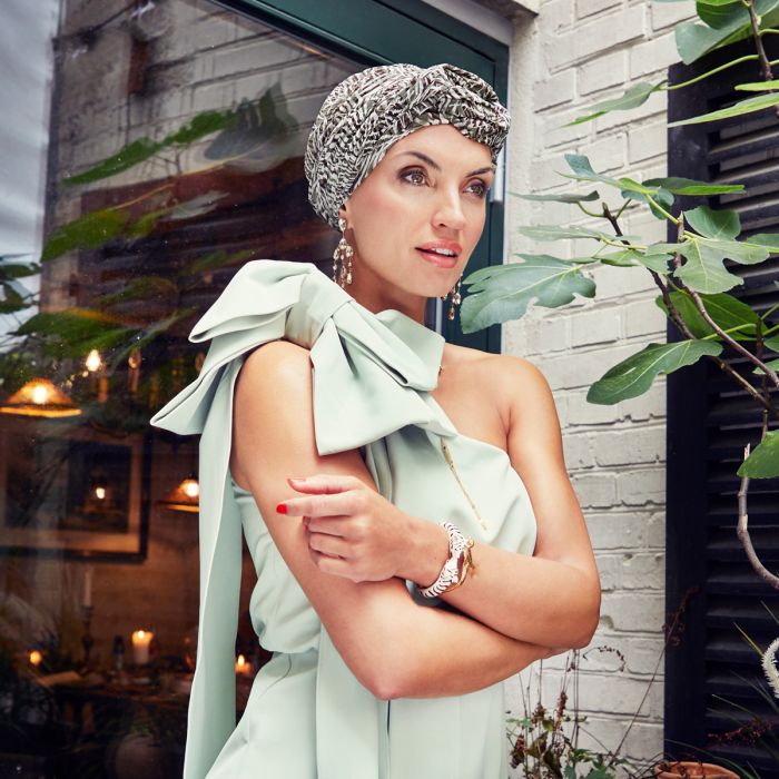 HocAmber Turbante Set 0891 padrão Fern Greens