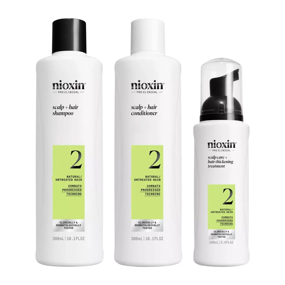 Nioxin Sys2 Loyalty Kit (Tratamento de Cabelo Natural com Perda de Densidade Ligeira/afinamento avançado)