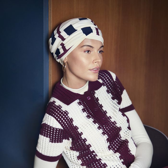 HocElma Turbante 4136 padrão Nautical Stripes