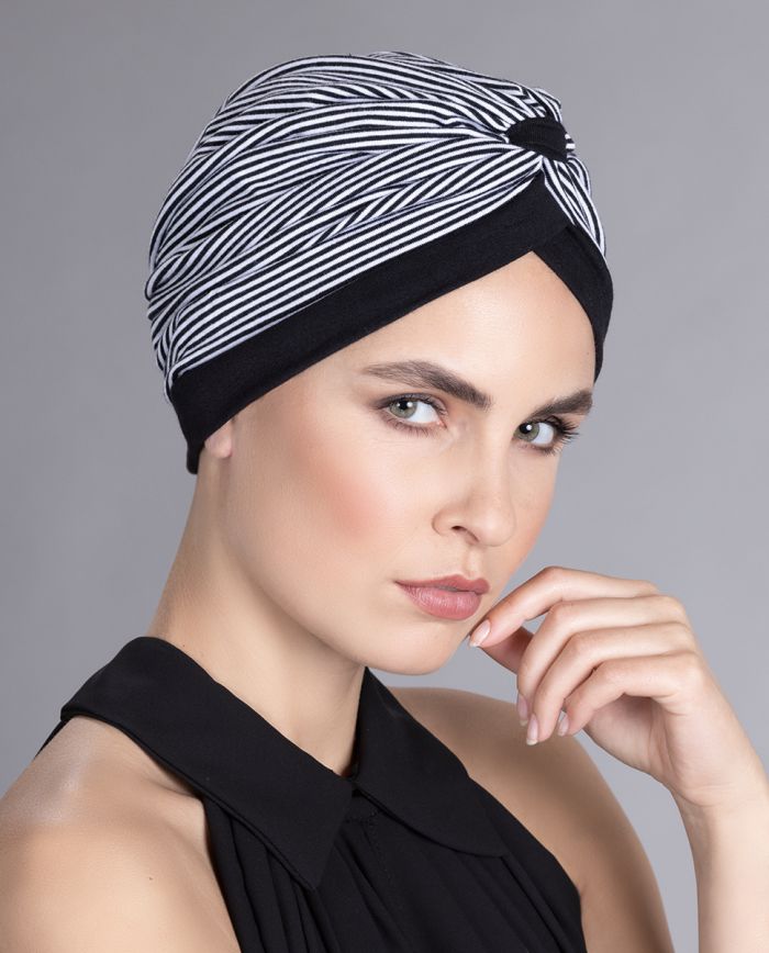 Ellen´s Headwear Turbante Kiona - Black Grey