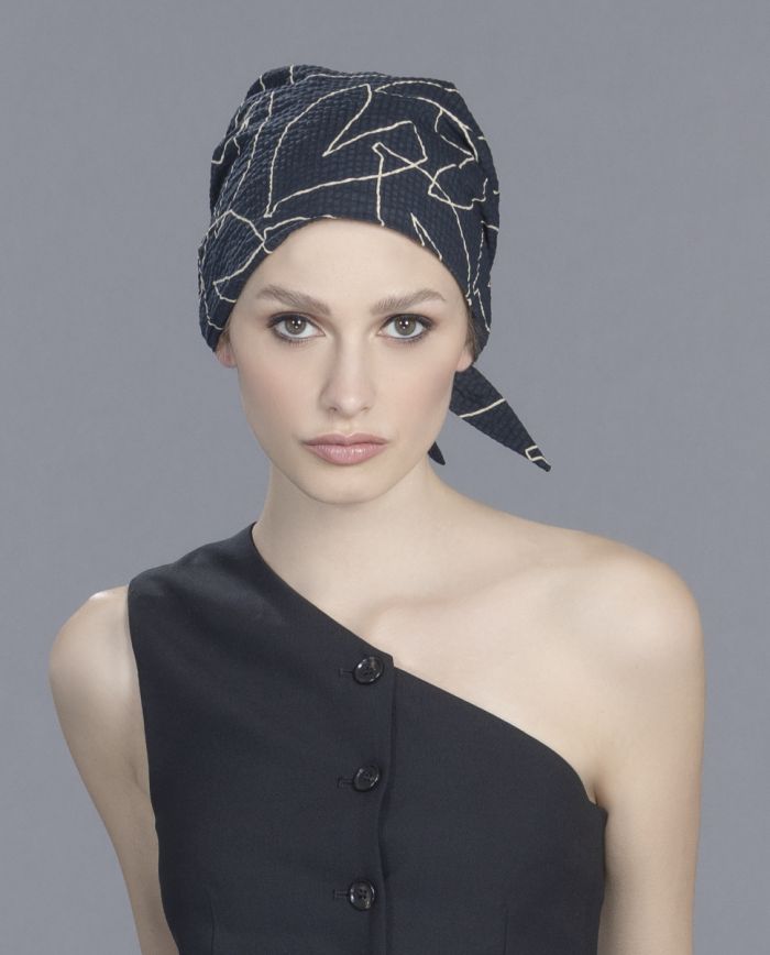 Ellen´s Headwear Lenço Misu padrão  - Black Abstract