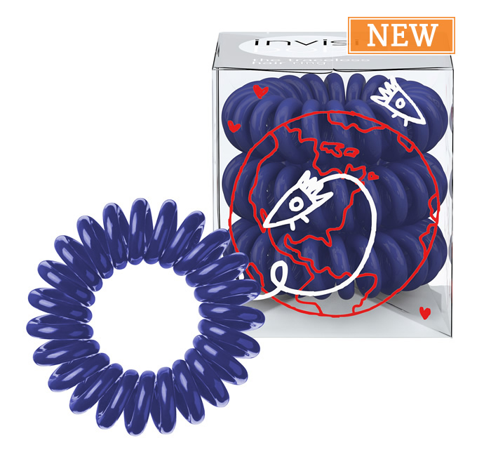 Invisibobble Ring AW Universal Blue (Azul escuro) (3 Un.) - Coleção Around the World