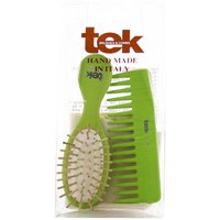 Twin set 3153-21(1 Little Oval Purse Brush Yellow FSC 100% + 1 Small Comb With Wide Teeth Lime FSC 100%)