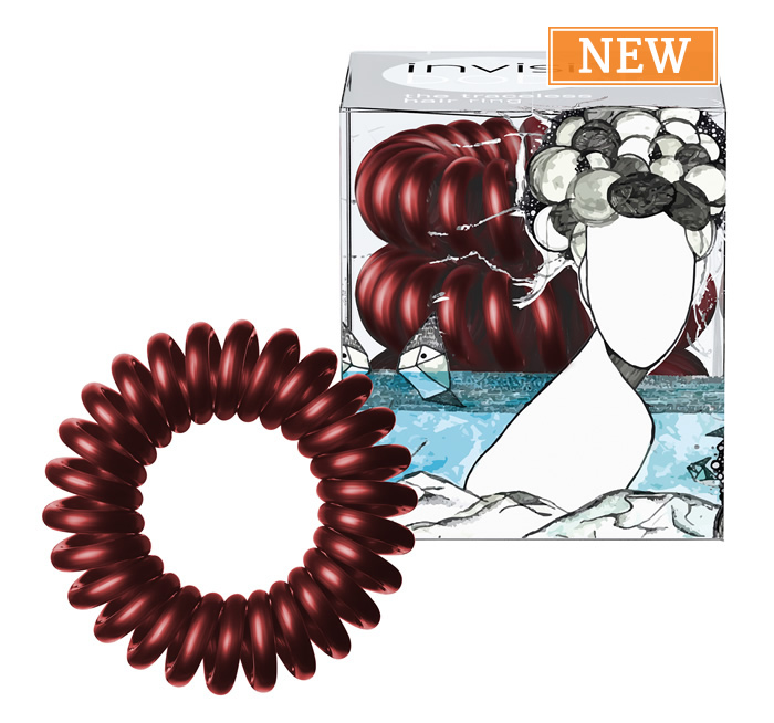 Invisibobble Ring AW Burgundy Dream (Bordeaux metalizado) (3 Un.) - Coleção Around the World