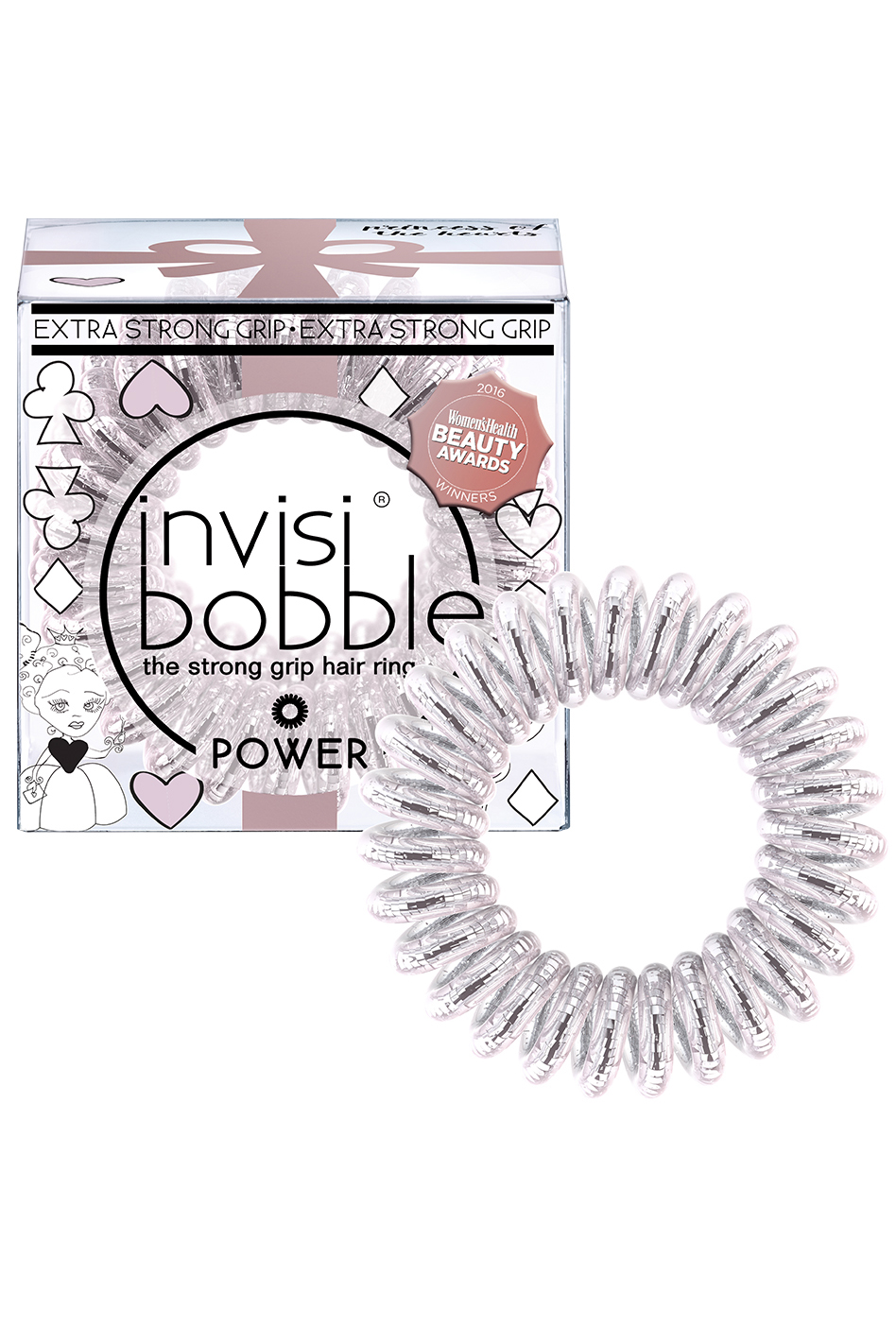 Invisibobble Ring ILW POWER Princess Hearts (rosa prateado)